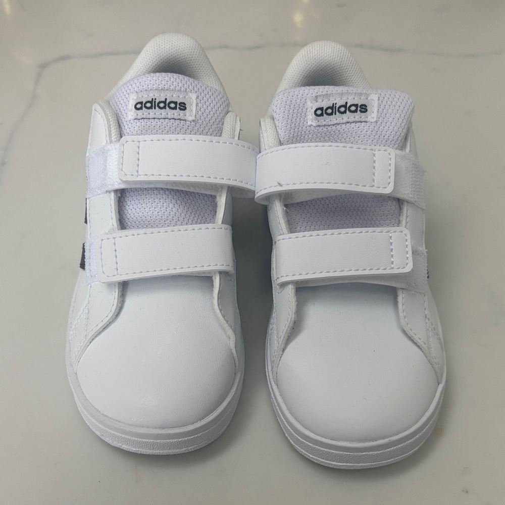 Adidas Kids White Velcro Sneakers